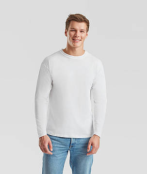 Біла чоловіча футболка з довгим рукавом Iconic 150 Classic Long Sleeve T-Shirt Fruit of the loom, фото 3