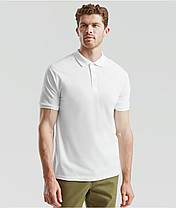 Біла футболка поло чоловіча вільна Original polo Fruit of the loom, фото 5