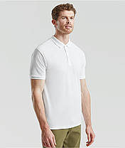 Біла футболка поло чоловіча вільна Original polo Fruit of the loom, фото 6