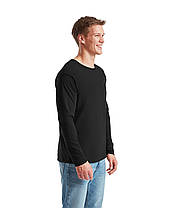 Чорна чоловіча футболка з довгим рукавом Iconic 150 Classic Long Sleeve T-Shirt Fruit of the loom, фото 4