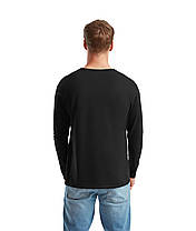 Чорна чоловіча футболка з довгим рукавом Iconic 150 Classic Long Sleeve T-Shirt Fruit of the loom, фото 5
