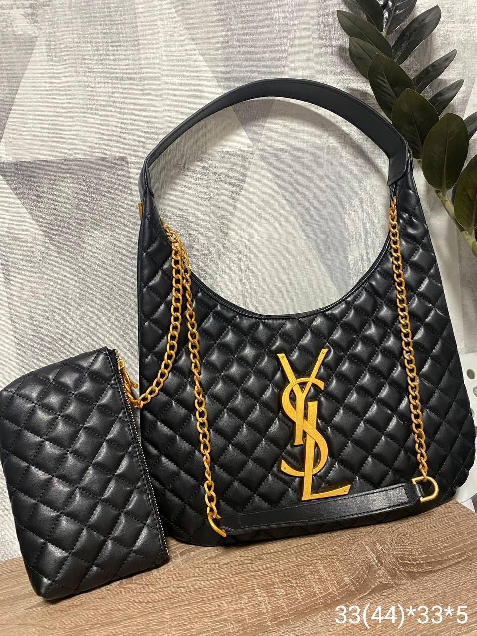 Жіноча сумка YSL, 2 в 1 (з гаманцем), 33(44)*33*5 см, 931489
