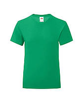 Ярко-Зеленая детская футболка для девочки летняя Girls Iconic T Fruit of the loom