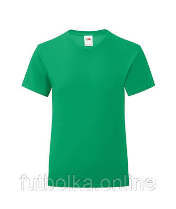 Яскраво-Зелена дитяча футболка для дівчинки літня Girls Iconic T Fruit of the loom, фото 1