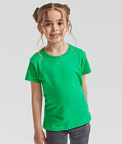 Яскраво-Зелена дитяча футболка для дівчинки літня Girls Iconic T Fruit of the loom, фото 4