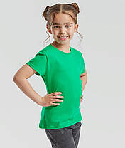 Яскраво-Зелена дитяча футболка для дівчинки літня Girls Iconic T Fruit of the loom, фото 5