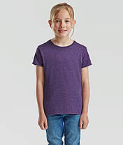 Фіолетова Меланжева дитяча футболка для дівчинки літня Girls Iconic T Fruit of the loom, фото 4