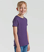 Фіолетова Меланжева дитяча футболка для дівчинки літня Girls Iconic T Fruit of the loom, фото 5
