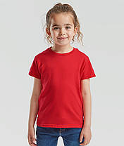 Червона футболка дитяча для дівчинки однотонна Sofspun girls Fruit of the loom, фото 4