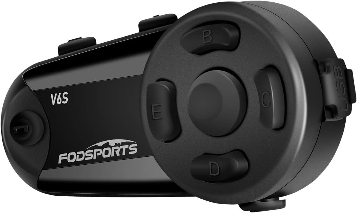 Bluetooth-гарнітура для мотоцикла FODSPORTS V6S 1000 м, Bluetooth домофон 2~6 водіїв мотоциклів, мотоциклетний шолом Bluetooth FM/, фото 1