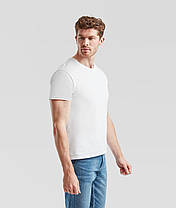 Біла чоловіча футболка літня з V-подібним вирізом Original V-neck Fruit of the loom, фото 6