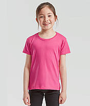 Малинова дитяча футболка для дівчинки літня Girls Iconic T Fruit of the loom, фото 4
