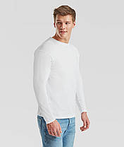 Біла футболка з довгим рукавом чоловіча легка Original long sleeve T Fruit of the loom, фото 5