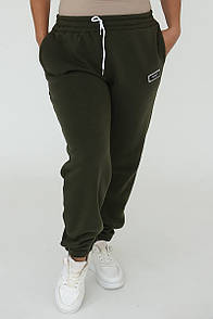 Стильні молодіжні спортивні штани з нашивкою "Aletta". Повсякденні якісні жіночі спортивні штани батал