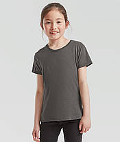 Графітова дитяча футболка для дівчинки літня Girls Iconic T Fruit of the loom, фото 4