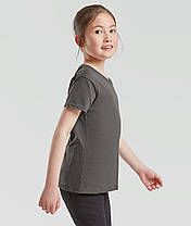 Графітова дитяча футболка для дівчинки літня Girls Iconic T Fruit of the loom, фото 5