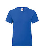 Ярко-Синяя детская футболка для девочки летняя Girls Iconic T Fruit of the loom