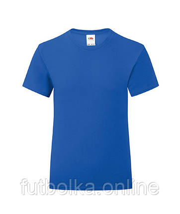 Яскраво-Синя дитяча футболка для дівчинки літня Girls Iconic T Fruit of the loom, фото 1