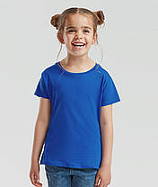 Яскраво-Синя дитяча футболка для дівчинки літня Girls Iconic T Fruit of the loom, фото 4