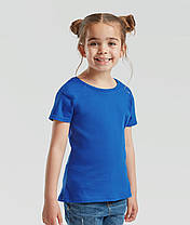 Яскраво-Синя дитяча футболка для дівчинки літня Girls Iconic T Fruit of the loom, фото 5