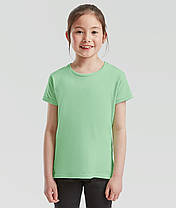 Нео М'ятна дитяча футболка для дівчинки літня Girls Iconic T Fruit of the loom, фото 4