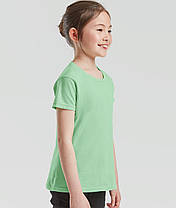 Нео М'ятна дитяча футболка для дівчинки літня Girls Iconic T Fruit of the loom, фото 5