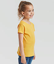 Сонячно Жовта дитяча футболка для дівчинки літня Girls Iconic T Fruit of the loom, фото 5