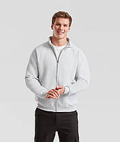 Сіро-Лілова чоловіча кофта на застібці Premium sweat jacket Fruit of the loom, фото 5