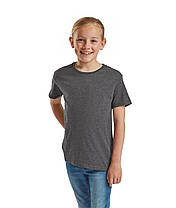 Темно-Сіра Меланж футболка дитяча для хлопчика базова Kids Iconic T Fruit of the loom, фото 4