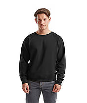 Чорний реглан чоловічий зимовий Classic raglan sweat Fruit of the loom, фото 5