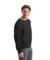 Чорний реглан чоловічий зимовий Classic raglan sweat Fruit of the loom, фото 6