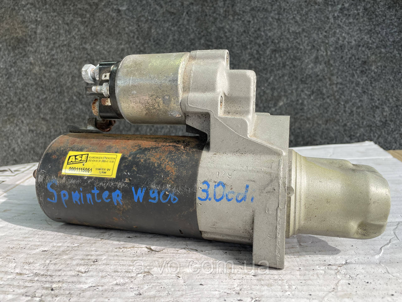 Стартер для Mercedes Sprinter W906, 3.0D, 0001115051, 10зуб, фото 1