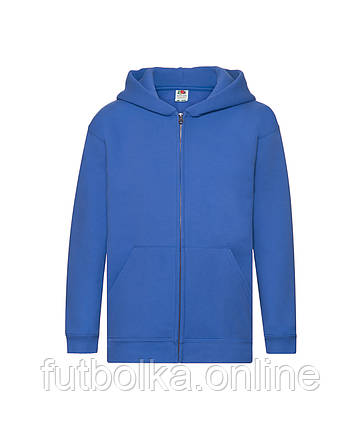 Яскраво-Синя дитяча толстовка на застібці Premium hooded sweat jacket kids Fruit of the loom, фото 1