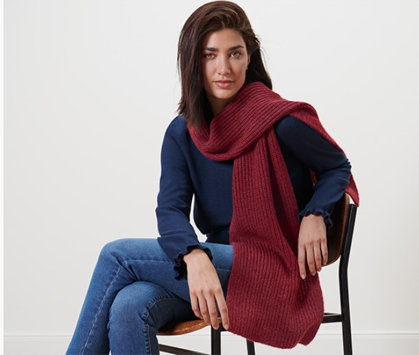 Розкішний жіночий в'язаний шарф з вовною від tcm tchibo (Чібо), Німеччина, фото 1