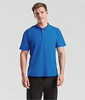 Яскраво-Синя футболка поло чоловіча вільна Original polo Fruit of the loom, фото 5