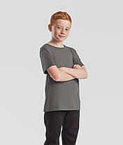 Графітова футболка дитяча для хлопчика базова Kids Iconic T Fruit of the loom, фото 4