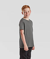 Графітова футболка дитяча для хлопчика базова Kids Iconic T Fruit of the loom, фото 5