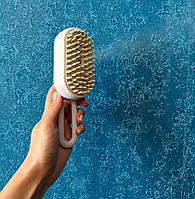 Щітка для прибирання шерсті тварин парова силіконова масажна гребінець для вичісування шерсті