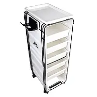 Візок перукарський на 5 відділень білий JRL-TL00024