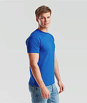 Яскраво-Синя футболка чоловіча 100% бавовна преміум Super premium Fruit of the loom, фото 6