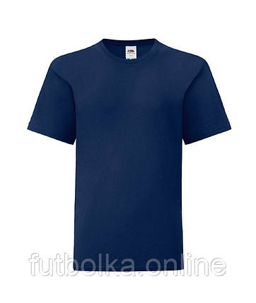 Темно-Синя футболка дитяча для хлопчика базова Kids Iconic T Fruit of the loom, фото 1