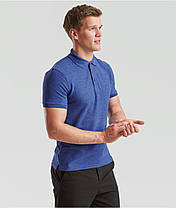 Синя Меланжева футболка поло чоловіча легка Iconic Polo Fruit of the loom, фото 6