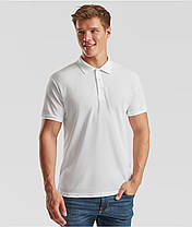 Біле поло чоловіче класичне 65/35 Polo Fruit of the loom, фото 4