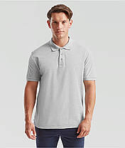Сіро-Лілова футболка поло чоловіча преміум Premium polo Fruit of the loom, фото 5