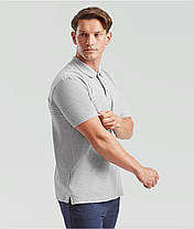 Сіро-Лілова футболка поло чоловіча преміум Premium polo Fruit of the loom, фото 6