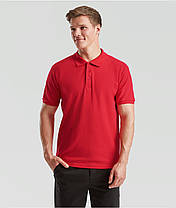 Червона футболка поло чоловіча преміум Premium polo Fruit of the loom, фото 4