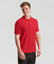 Червона футболка поло чоловіча преміум Premium polo Fruit of the loom, фото 5