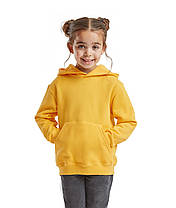 Сонячно Жовта толстовка дитяча тепла hooded sweat kids Fruit of the loom, фото 4