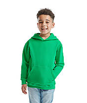 Яскраво-Зелена толстовка дитяча тепла hooded sweat kids Fruit of the loom, фото 4