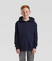 Глибоко Темно-Синя толстовка дитяча тепла hooded sweat kids Fruit of the loom, фото 4